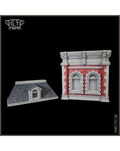 [Pre-order] GT Mini 1/12 Scale Action Figure Diorama Display Background - Mini001A2 White and Red Wall and Grey Roof