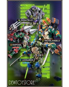[Pre-order] Heat Boys HeatBoys Metal Alloy Chogokin Mecha Robot Action Figure - Teenage Mutant Ninja Turtles TMNT (Set of 4 - HB0012 Leonardo / HB0013 Raphael / HB0014 Michelangelo / HB0015 Donatello)