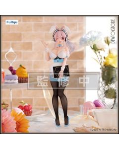 [Pre-order] Furyu F:NEX BiCute Bunnies Statue Fixed Pose Figure - Super Sonico Waitress Light Blue Color Ver.