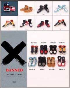 [Pre-order] Banned 1/6 Scale Action Figure Accessories - BD-01A/B/C/D/E/F/G/H Handmade Realistic Sneakers Shoes