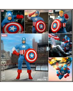 [Pre-order] Mezco Toyz One:12 Collective 1/12 Scale Action Figure - Marvel Comics - Captain America (Silver Age Edition)