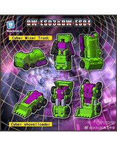 [Pre-order] Dr Wu DW-ES03 Cyber Mixer Truck & DW-ES04 Shovel Loader (Transformers Micromaster Scale War Within Devastator - Scrapper & Mixmaster)