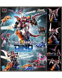 [Pre-order] Flame Toys X Hasbro GO! KARA KURI Combine Die-cast Chogokin Mecha Robot Action Figure - Mighty Morphin Power Ranger MMPR - Dino Megazord