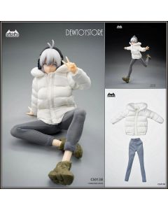 [Pre-order] Hasuki 1/12 Scale Action Figure Accessories - CS013B Down jacket + Yoga pants Set - White