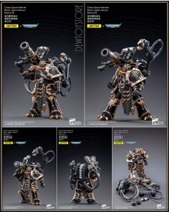 [IN STOCK] Joy Toy JoyToy X Warhammer 40,000 40K 1/18 Scale Mecha Robot Action Figure - JT2436 Chaos Space Marines Black Legion Havocs Marine 05