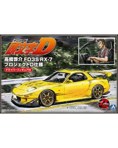 [Pre-order] Aoshima 1/24 Scale Plamo Plastic Model Kit - Initial D - Keisuke Takahashi FD3S RX-7 Project D Ver. with Driver Figure (Reissue)
