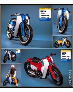 [Pre-order] Trickyman12 1/6 Scale Action Figure Accessories - 202405 Super Cub Retro Motorcycle Scooter (With Pre-order Bonus: Magnetic Controlled Light)