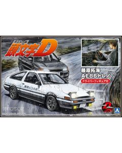 [Pre-order] Aoshima 1/24 Scale Plamo Plastic Model Kit - Initial D - Takumi Fujiwara AE86 Trueno Project D Ver. with Driver Figure (Reissue)