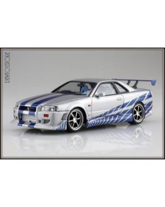 [Pre-order] Aoshima Movie Mecha Series 1/24 Scale Plamo Plastic Model Kit - The Fast and the Furious - R34 Skyline GT-R