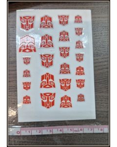 [IN STOCK] Transformers Insignia Symbol Logo Dry Transfer Decal (Not Sticker) - Autobot Medium (Grey & Clear Border)