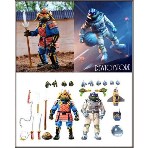 Pre order NECA Toys 7 1 12 Scale Action Figure Teenage Mutant Ninja Turtles TMNT Cartoon Samurai Adventure Michelangelo Space Adventure Donatello Set of 2